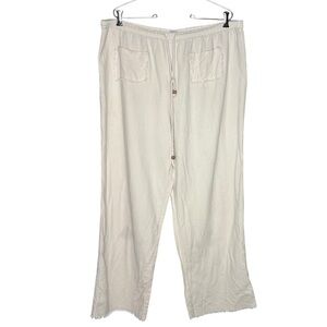 Soft Surroundings pants off white Cream slouchy straight leg women’s size xl